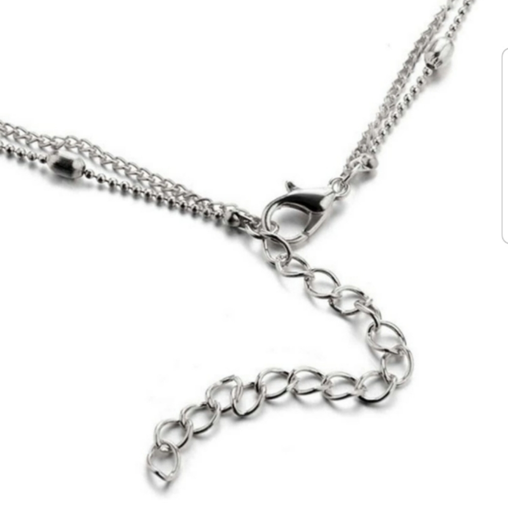 Heart Pendant Necklace with Beaded Choker - Picture 4 of 4